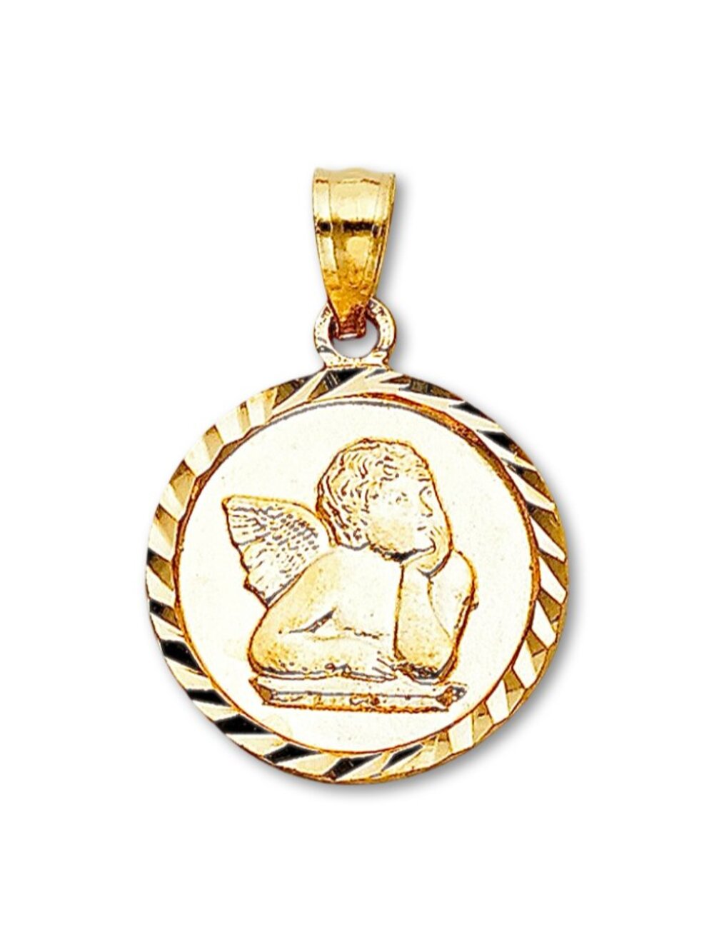 14K Gold Angel Medallion Pendant | Fine Spiritual Jewelry By Tehrani Jewelry